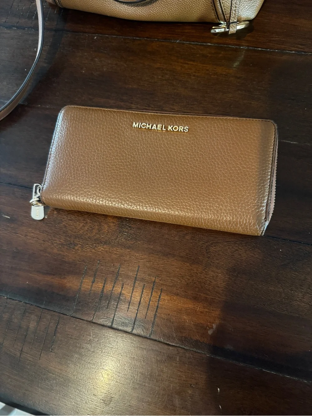 Michael Kors Brown Sierra Medium Satchel with Matching Wallet